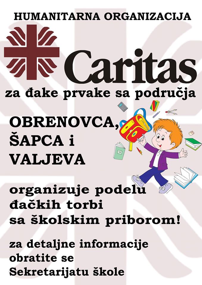 Podela školskog pribora Caritas