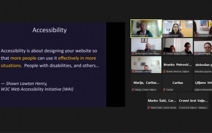 Prezentacija predavačice o izradi pristupačnih web prezentacija
