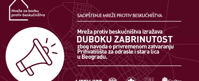 Saopštenje Mreže povodm privremenog zatvaranja jedinog prihvatilišta
