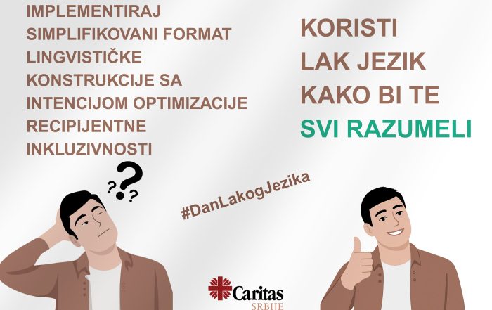1. deo: Implementiraj simplifikovani format lingvističke konstrukcije sa intencijom optimizacije recipijentne inkluzivnosti. 2. deo KOristi lak jezik da te svi razumeju